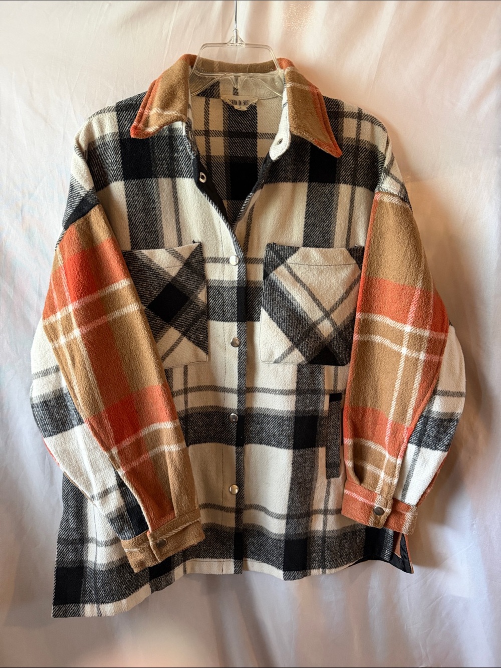 Fashion On Earth Cream, Black & Tan with Orange Accents size Sm